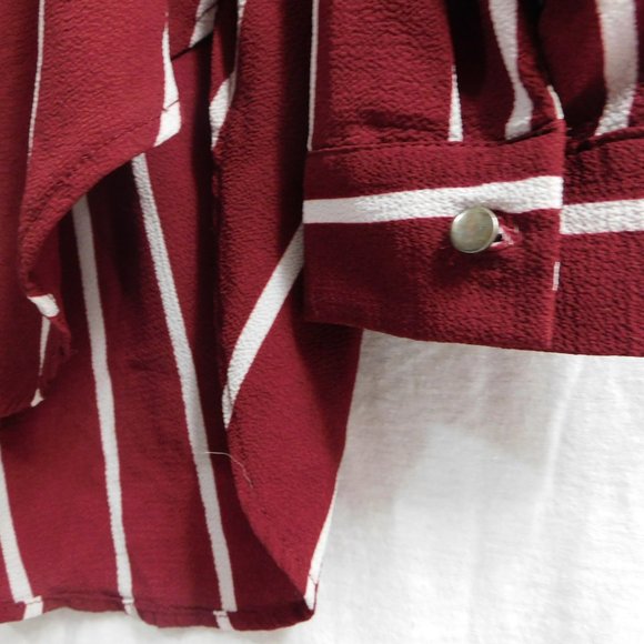 Forever 21 Blouse maroon stripped size M - Picture 4 of 5